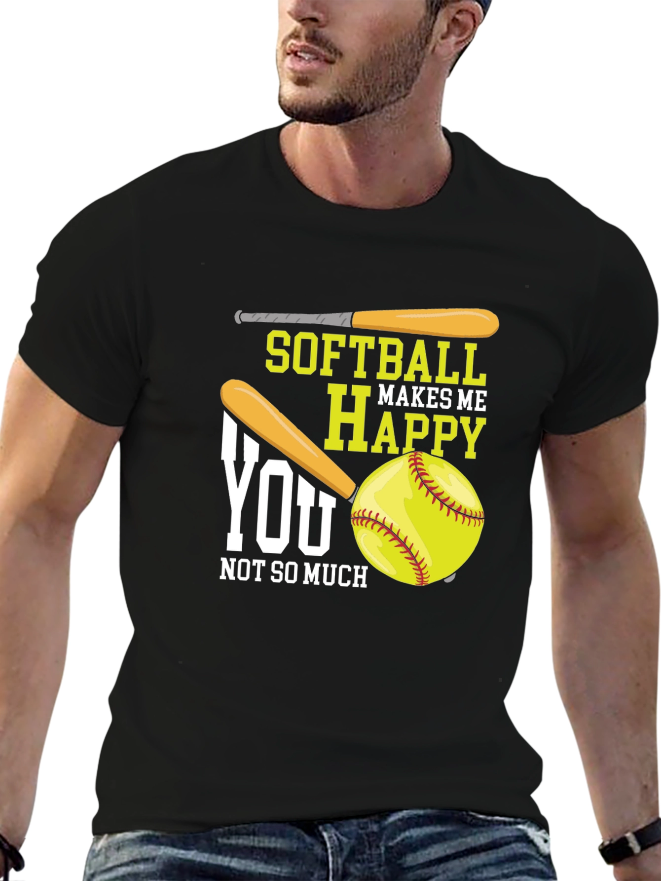 Softball Makes Me Happy Graphic Tee