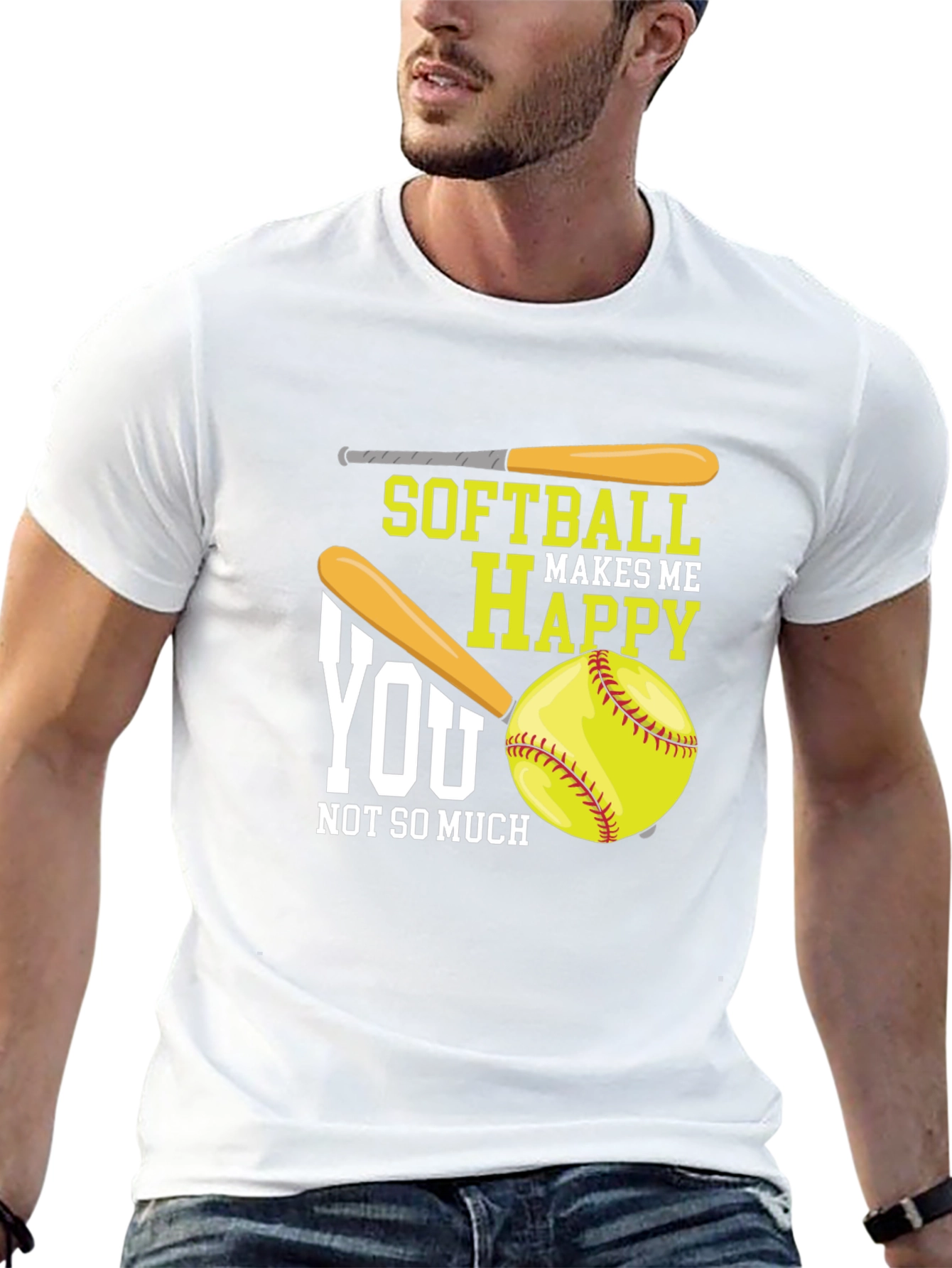 Softball Makes Me Happy Graphic Tee
