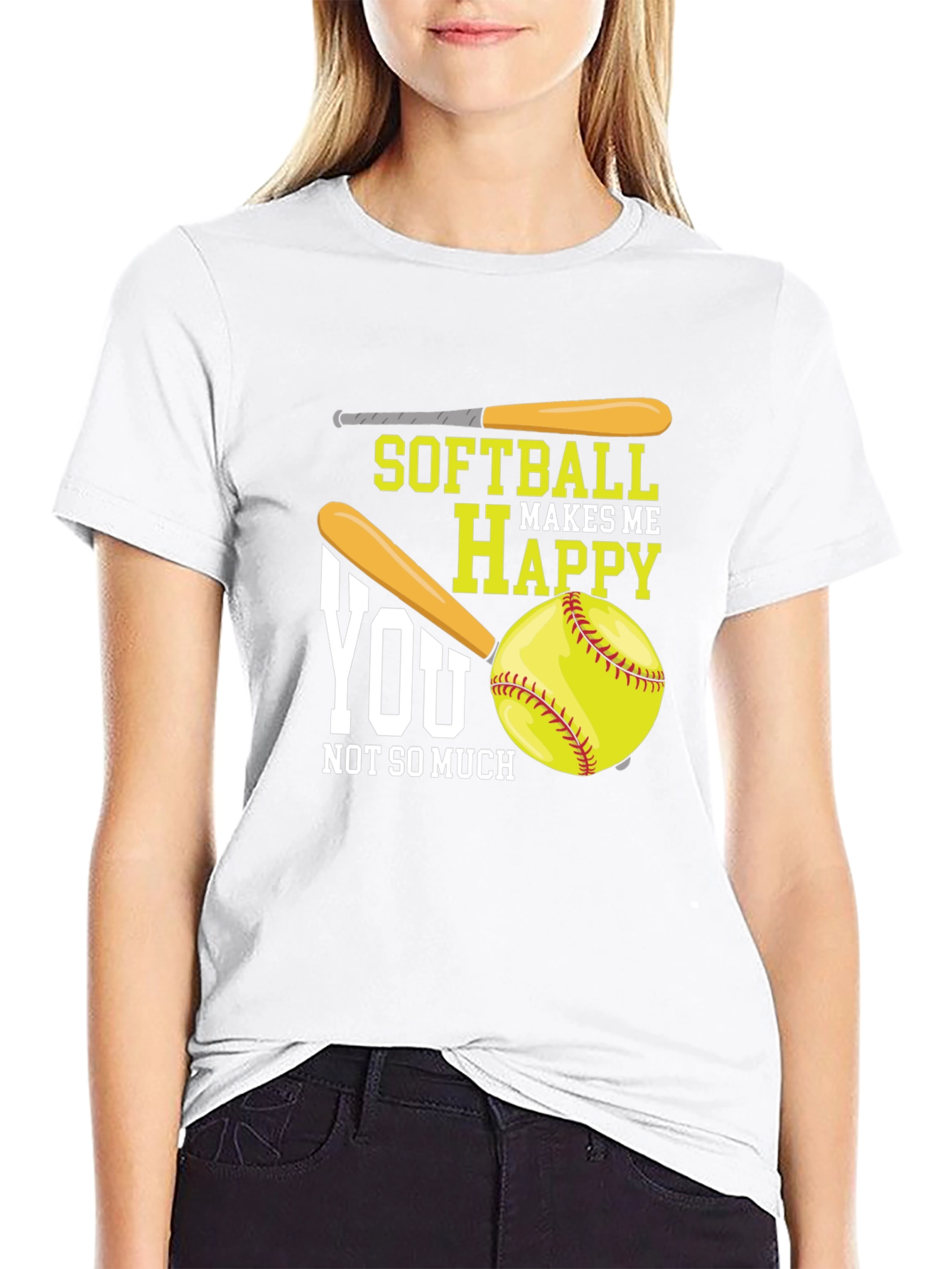 Softball Makes Me Happy Graphic Tee