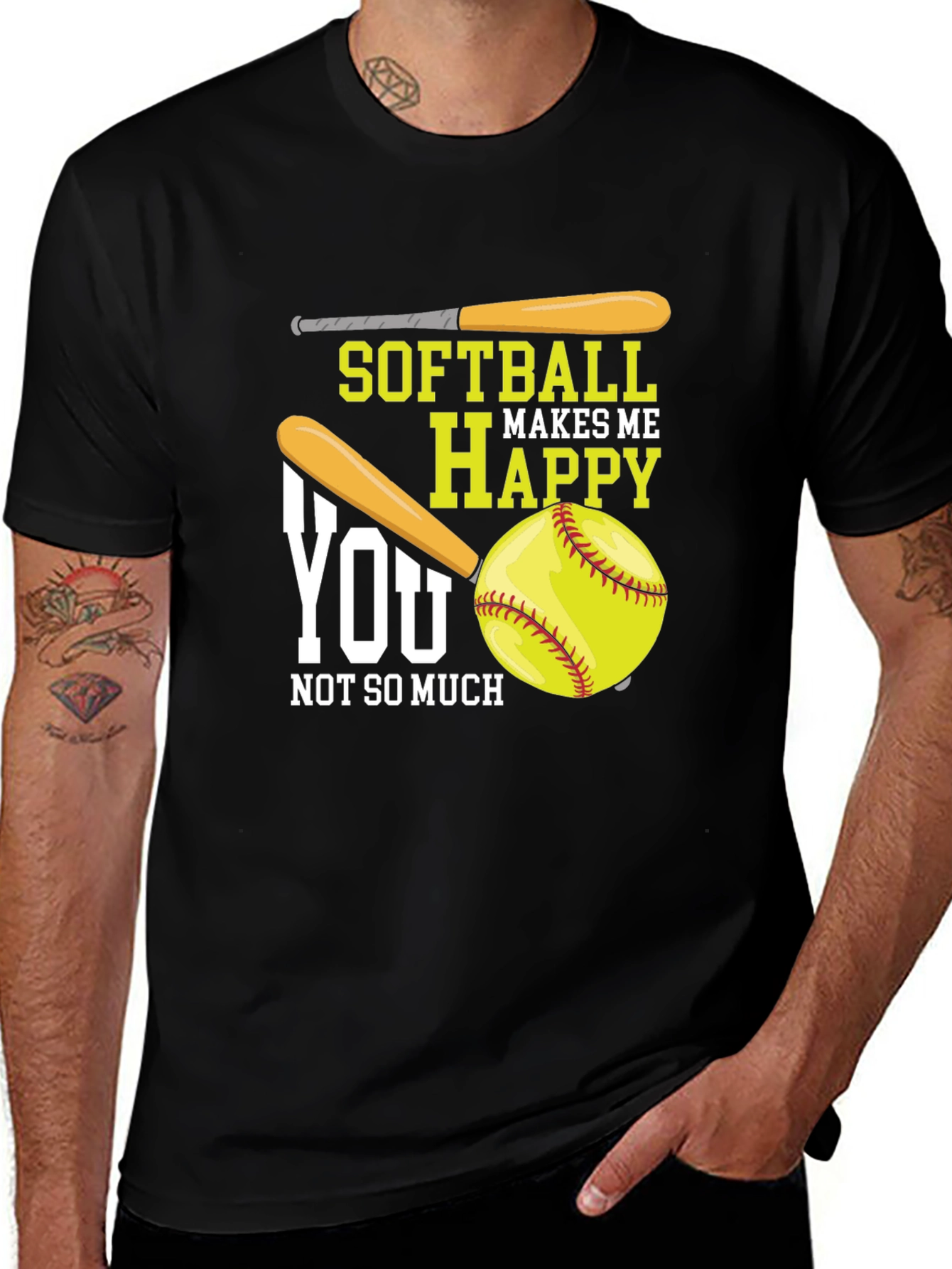 Softball Makes Me Happy Graphic Tee