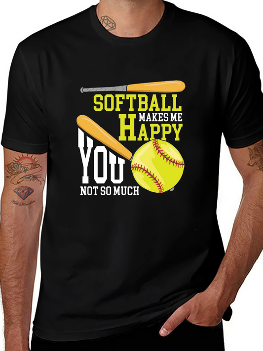 Softball Makes Me Happy Graphic Tee