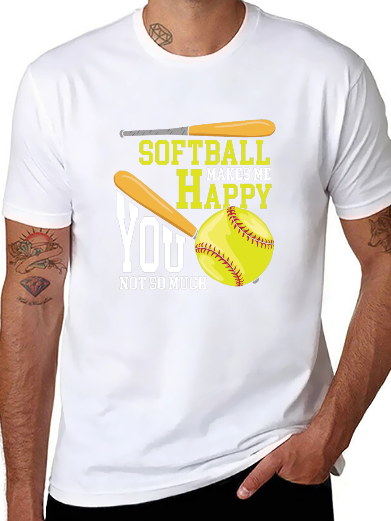 Softball Makes Me Happy Graphic Tee