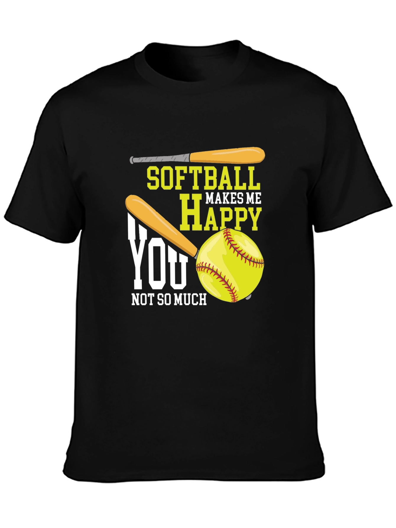 Softball Makes Me Happy Graphic Tee