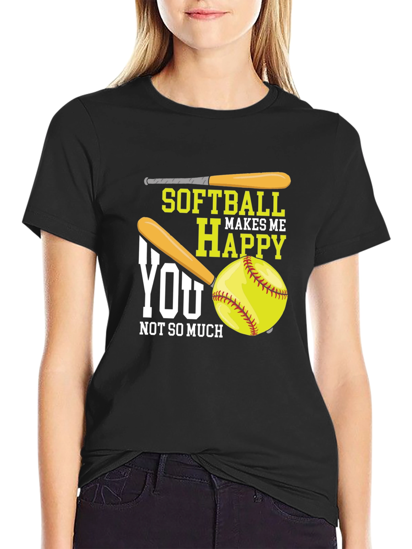Softball Makes Me Happy Graphic Tee