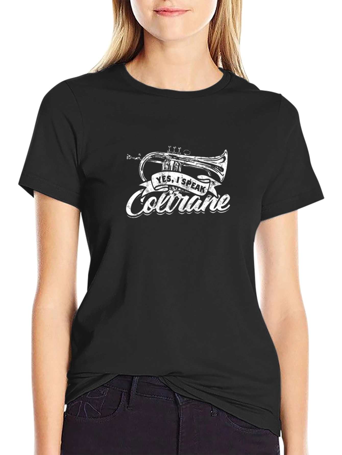 Yes I Speak Coltrane Black T-Shirt Music Jazz