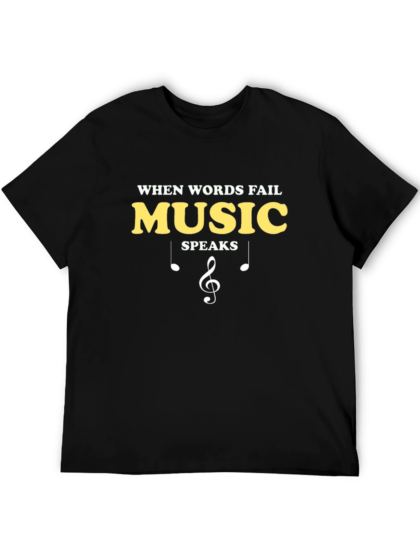 Music Speaks Black Graphic Tee