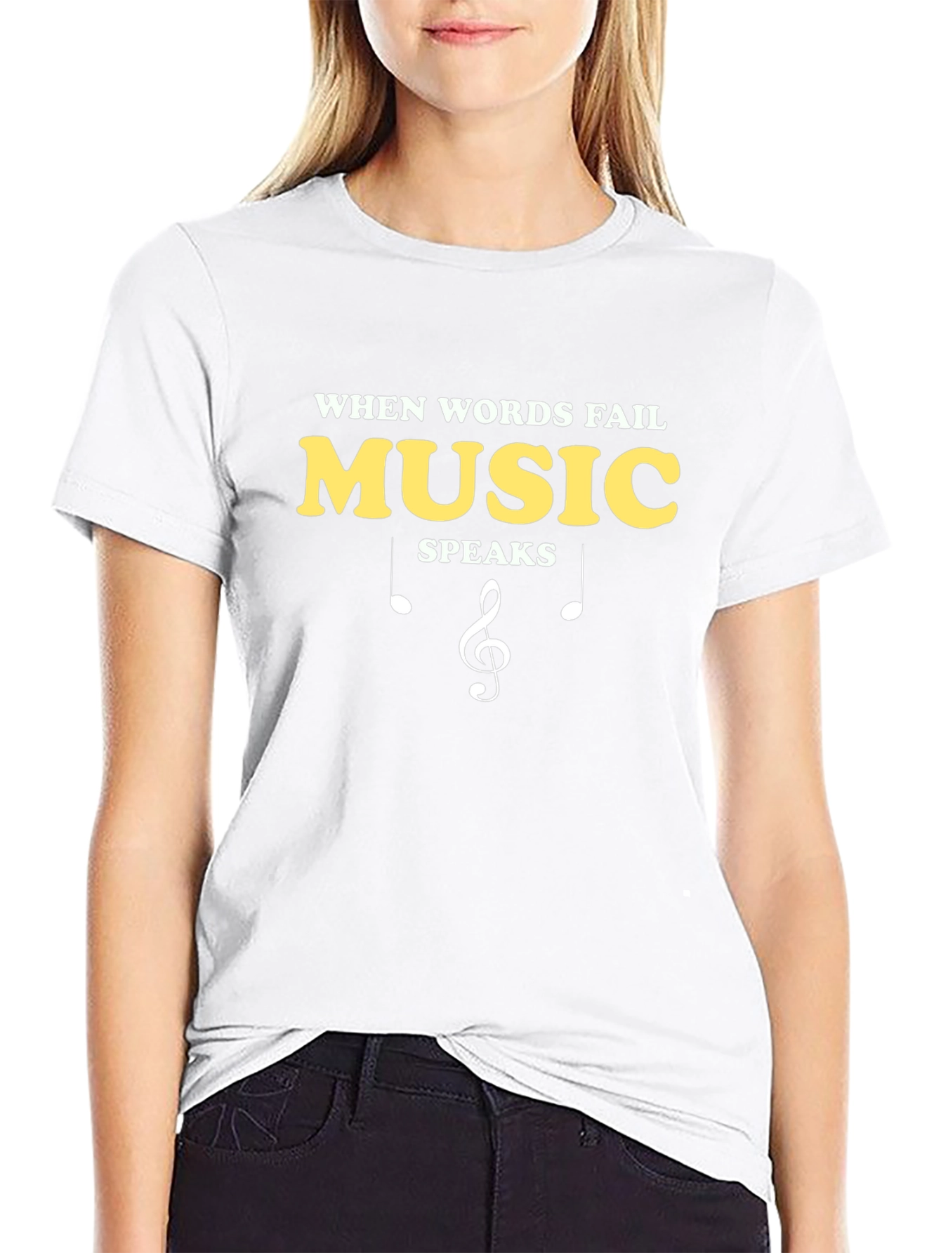 Music Speaks Black Graphic Tee