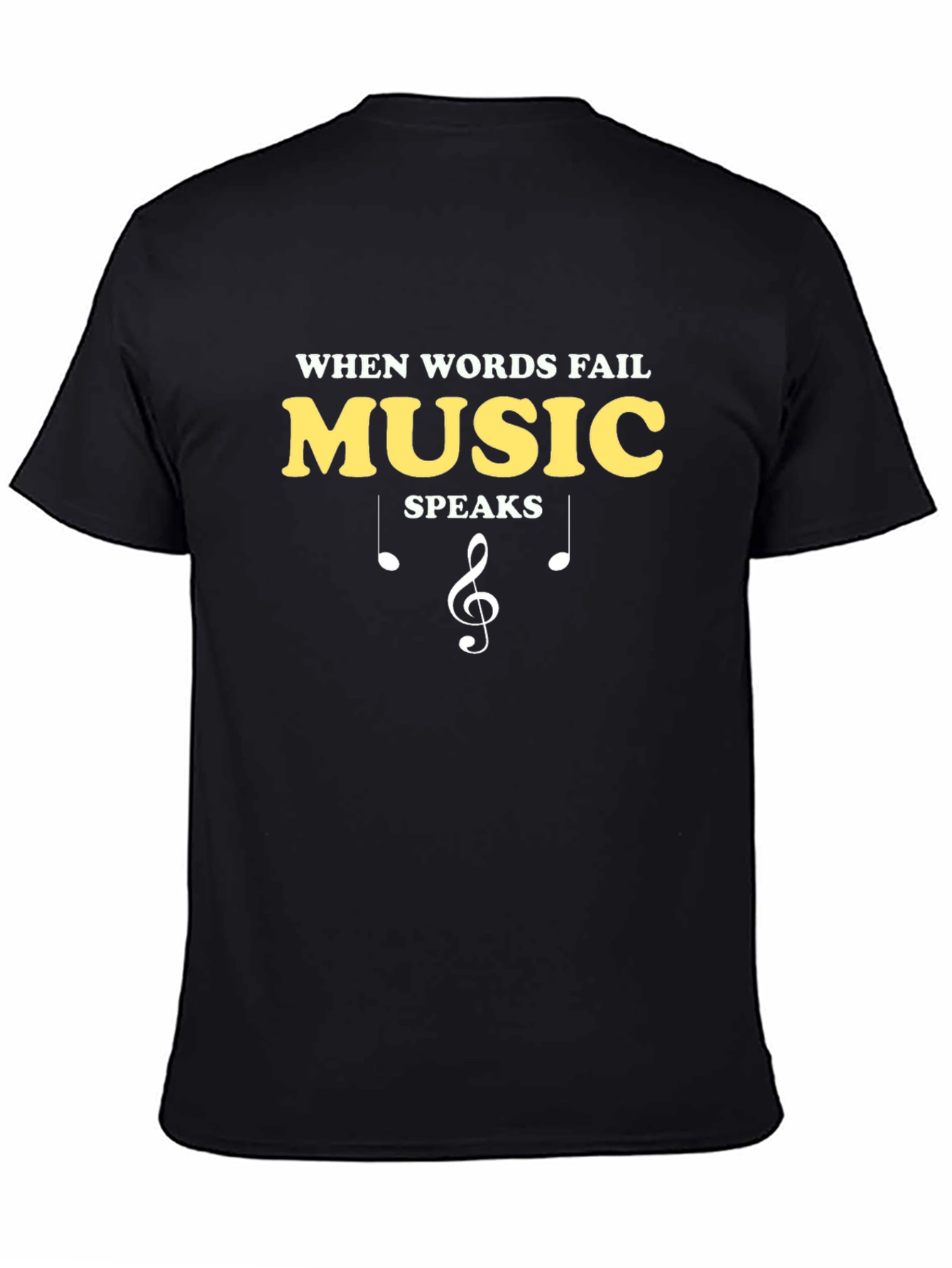 Music Speaks Black Graphic Tee