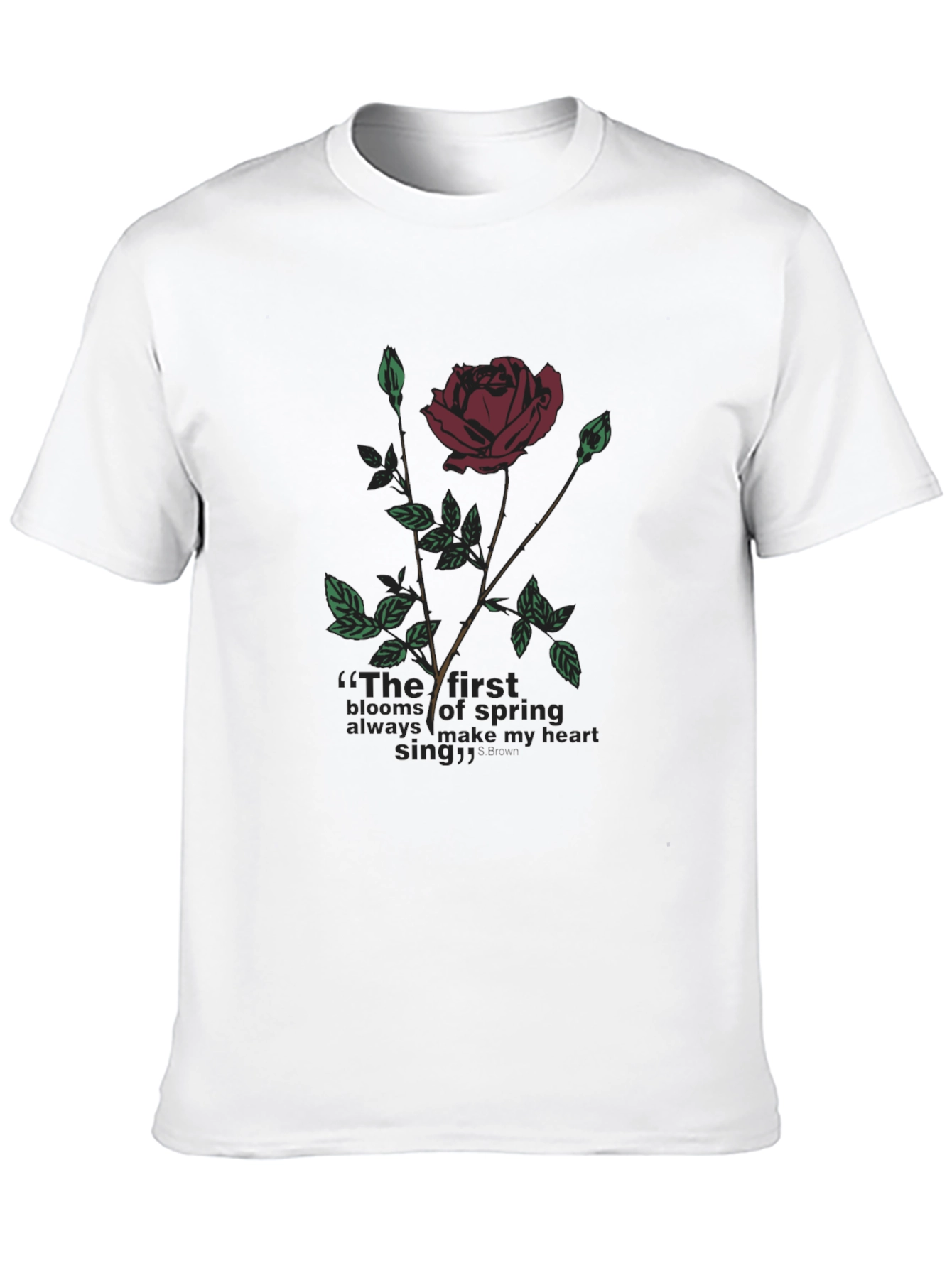 Rose & Quote Graphic T-Shirt