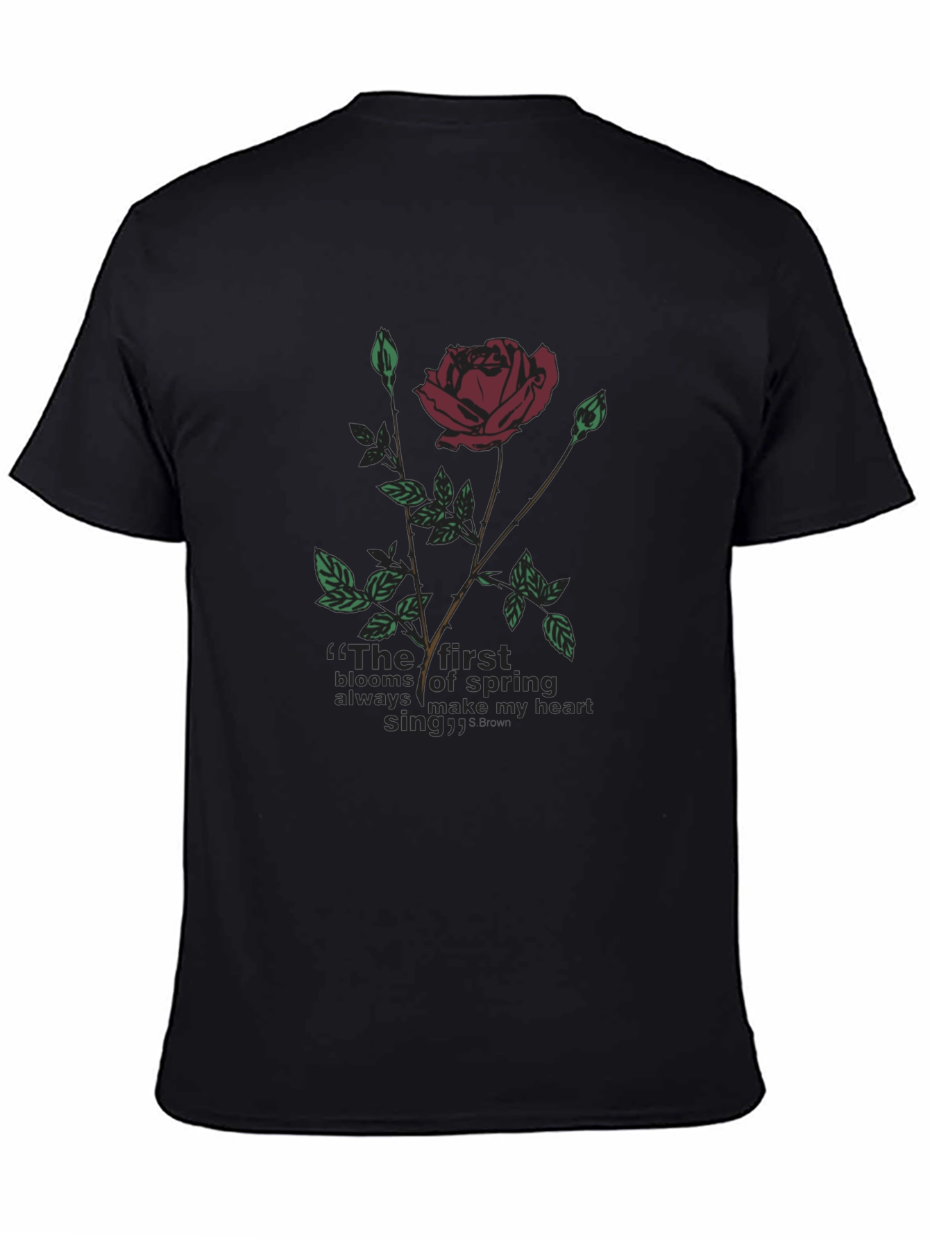 Rose & Quote Graphic T-Shirt