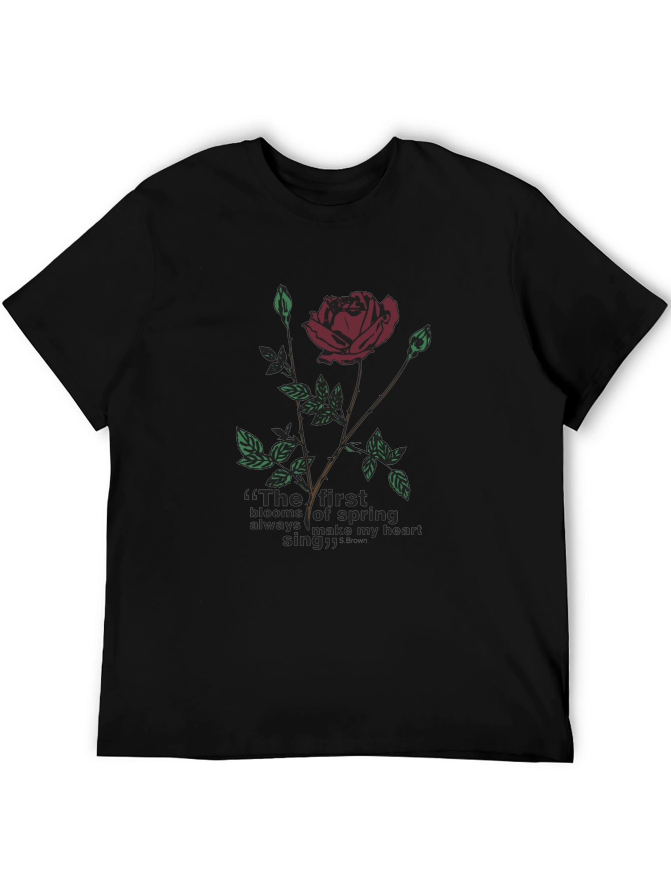 Rose & Quote Graphic T-Shirt