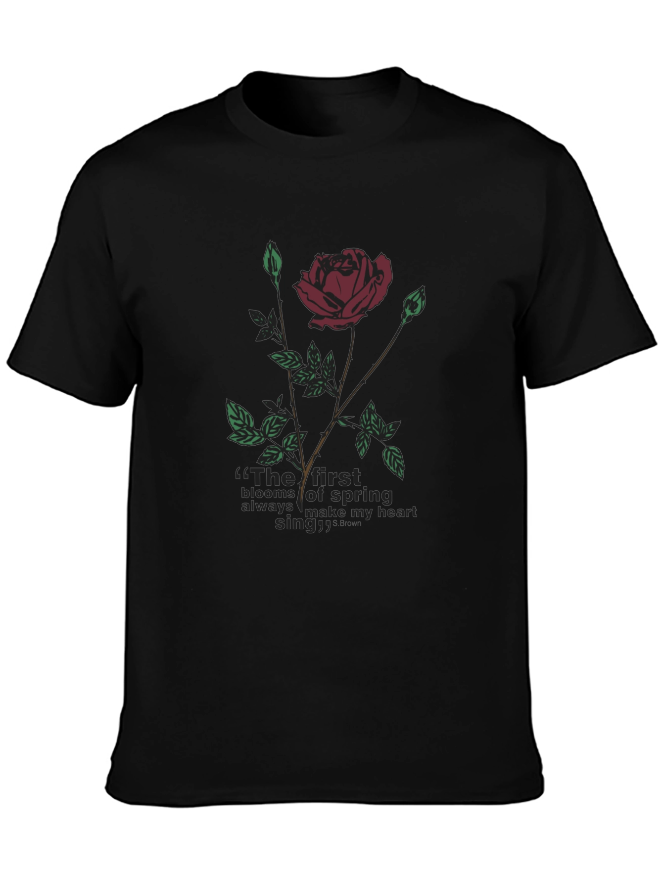 Rose & Quote Graphic T-Shirt