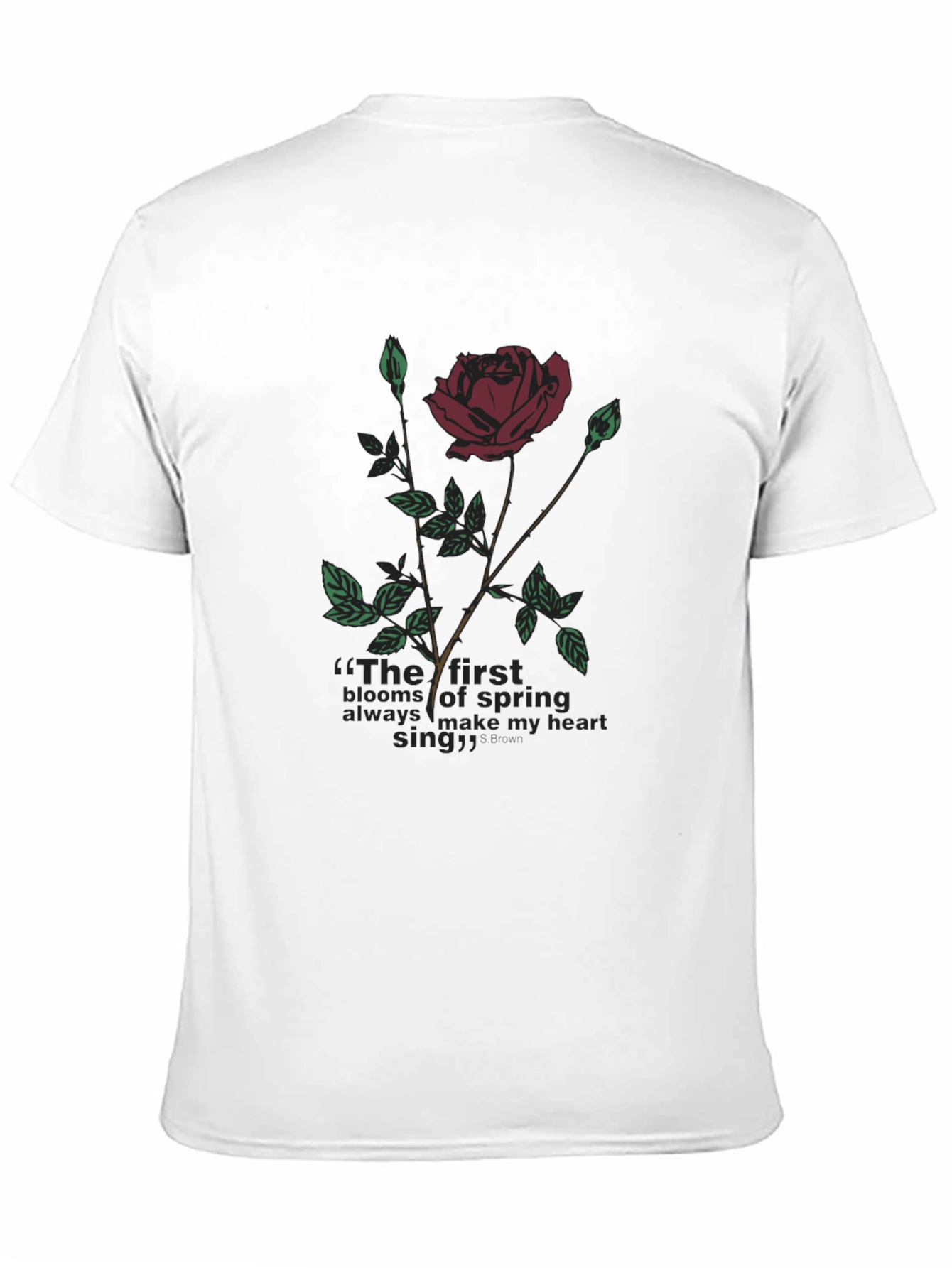 Rose & Quote Graphic T-Shirt
