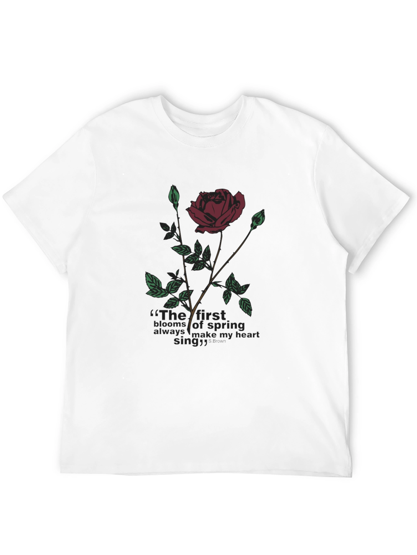 Rose & Quote Graphic T-Shirt