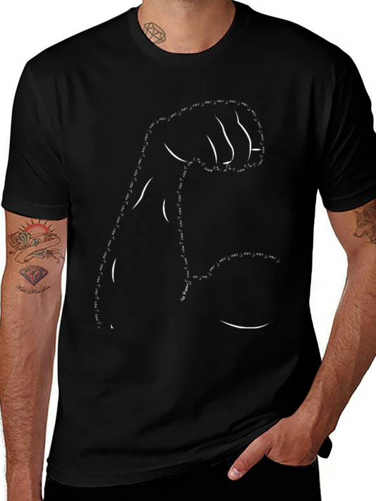 Bicep Flex Graphic Tee - Black Cotton T-Shirt