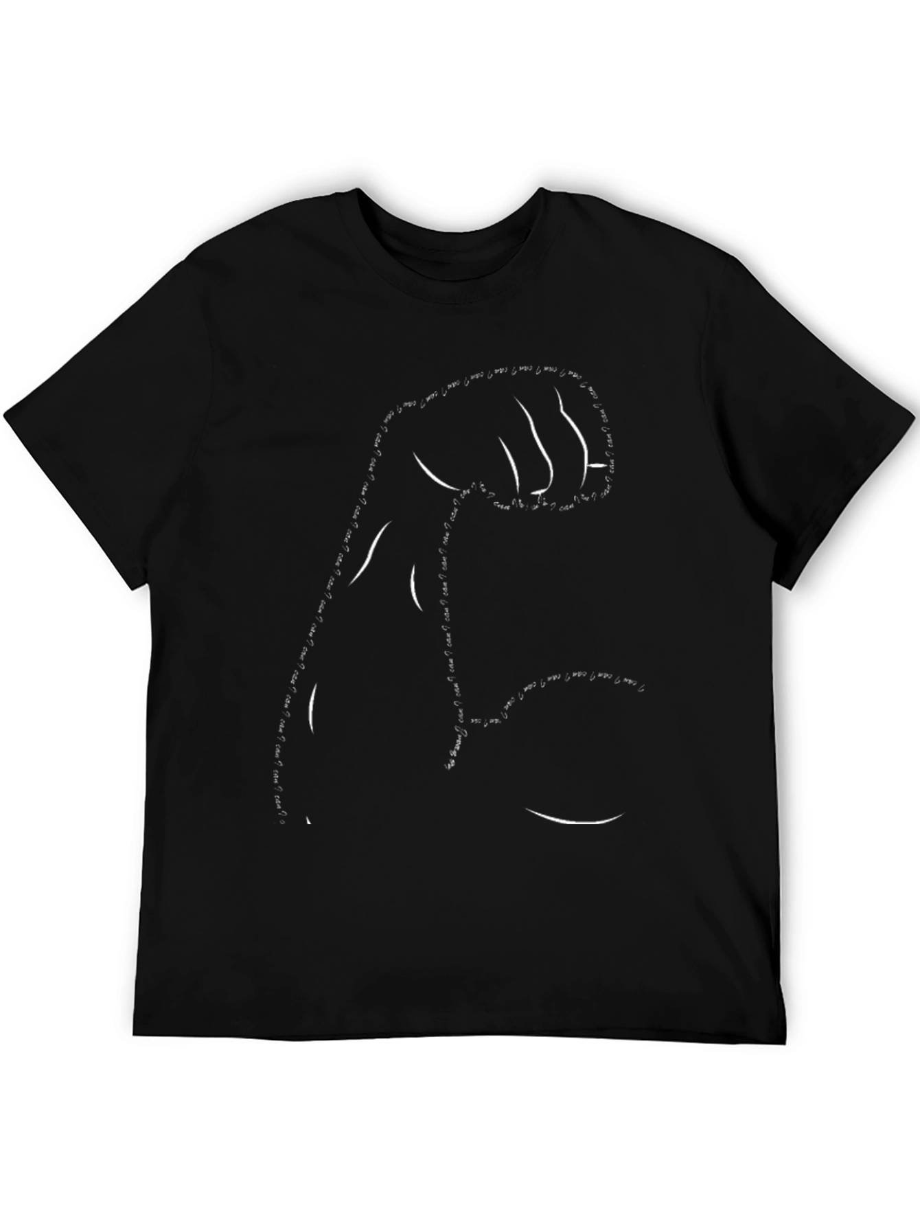 Bicep Flex Graphic Tee - Black Cotton T-Shirt