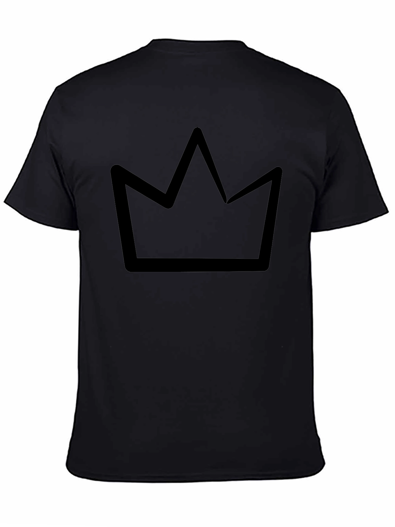 Crown Graphic Tee - Unisex Casual Black T-Shirt