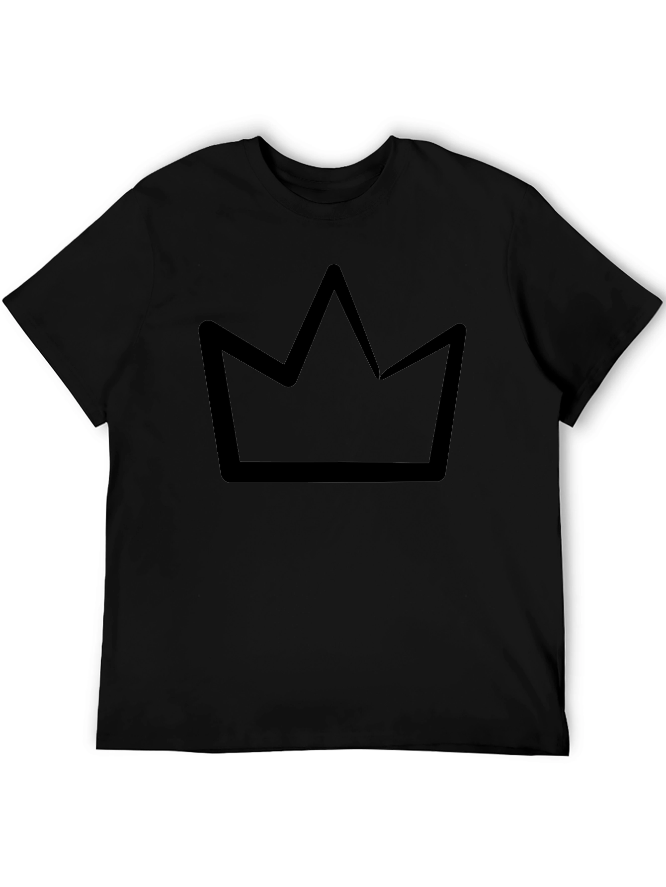 Crown Graphic Tee - Unisex Casual Black T-Shirt
