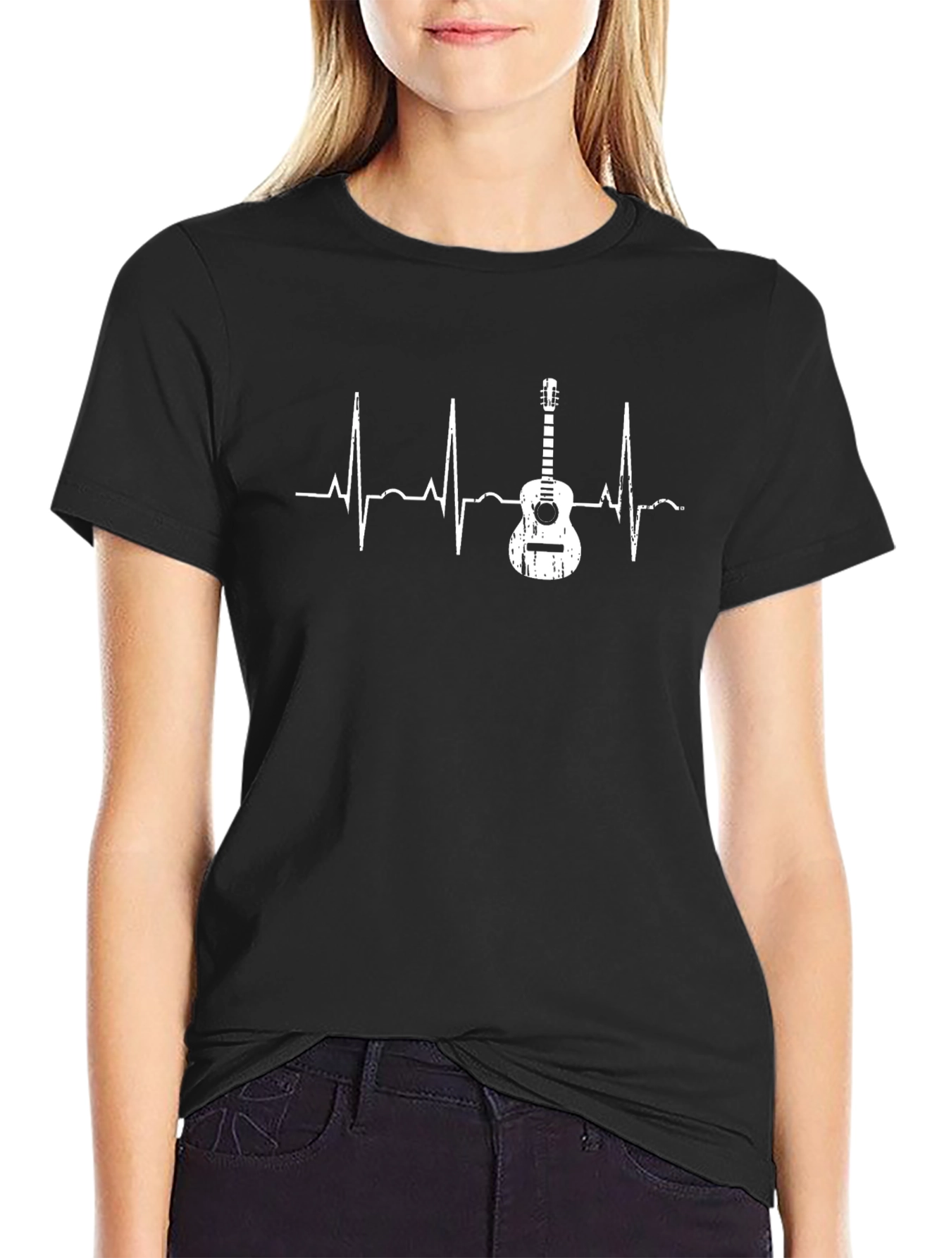 Guitar Heartbeat Graphic T-Shirt