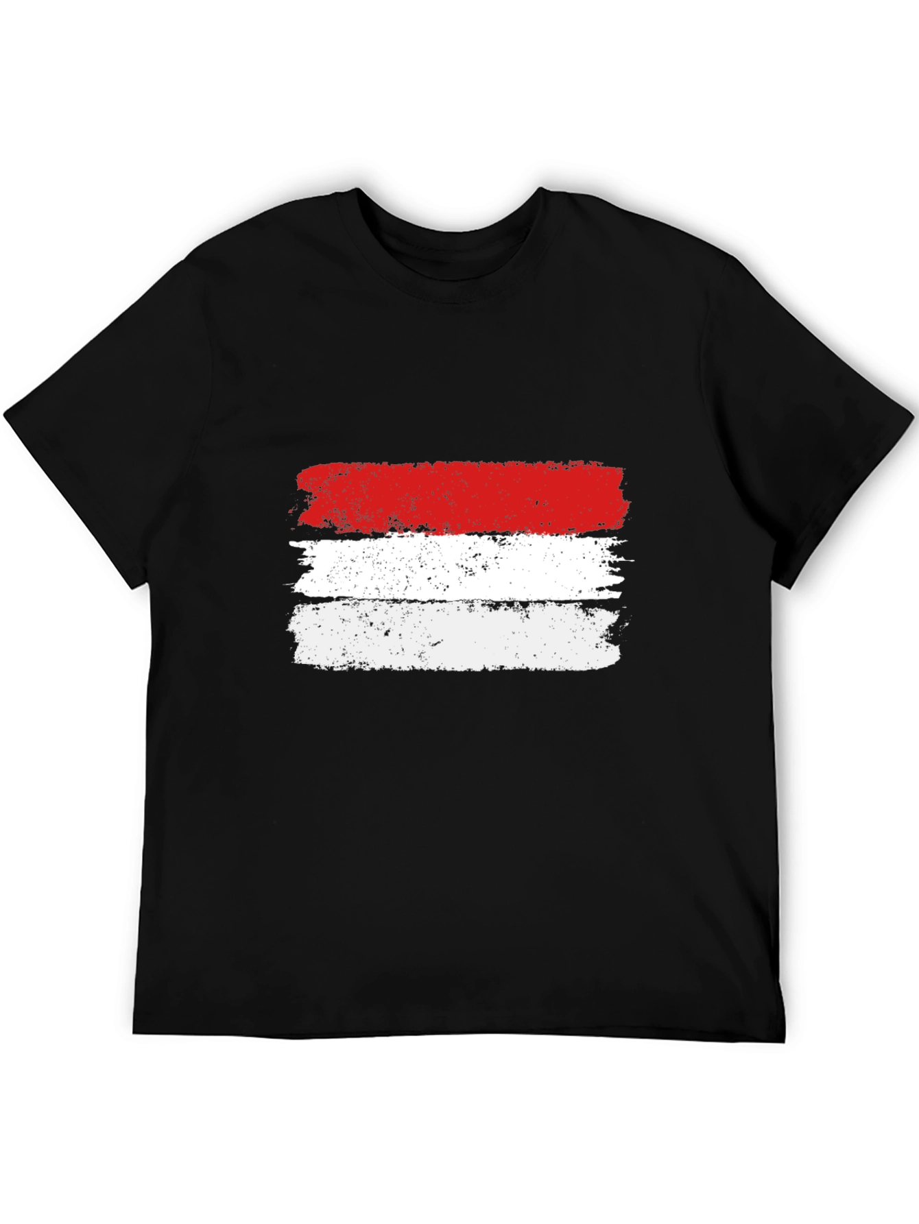 Distressed Indonesia Flag Black T-Shirt