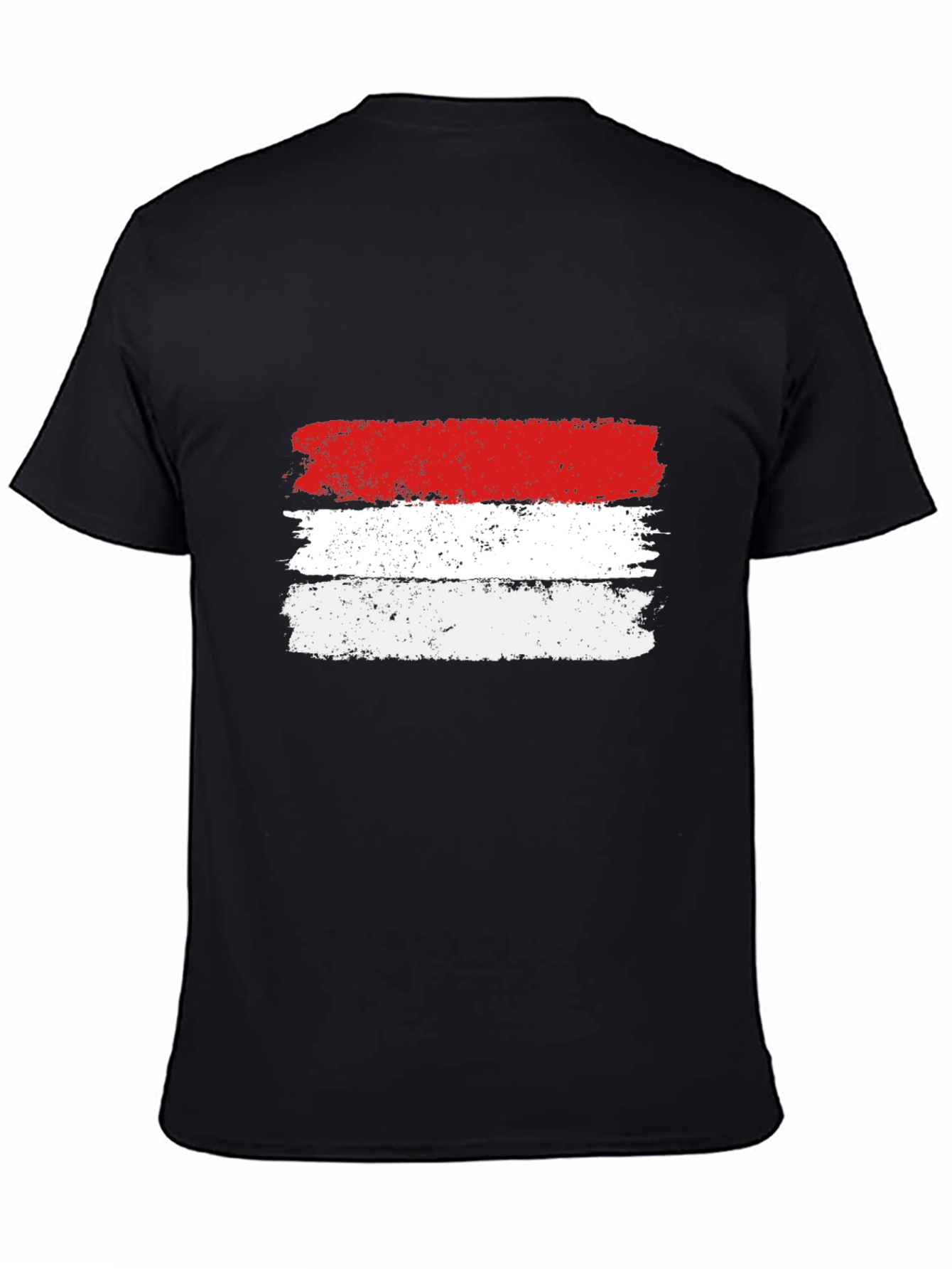 Distressed Indonesia Flag Black T-Shirt