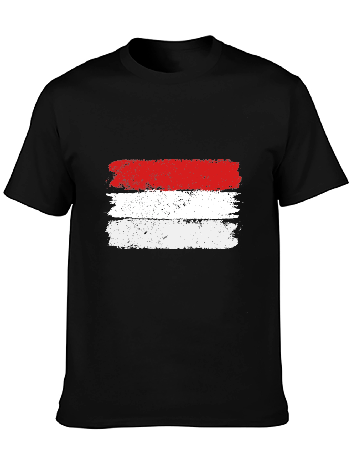 Distressed Indonesia Flag Black T-Shirt