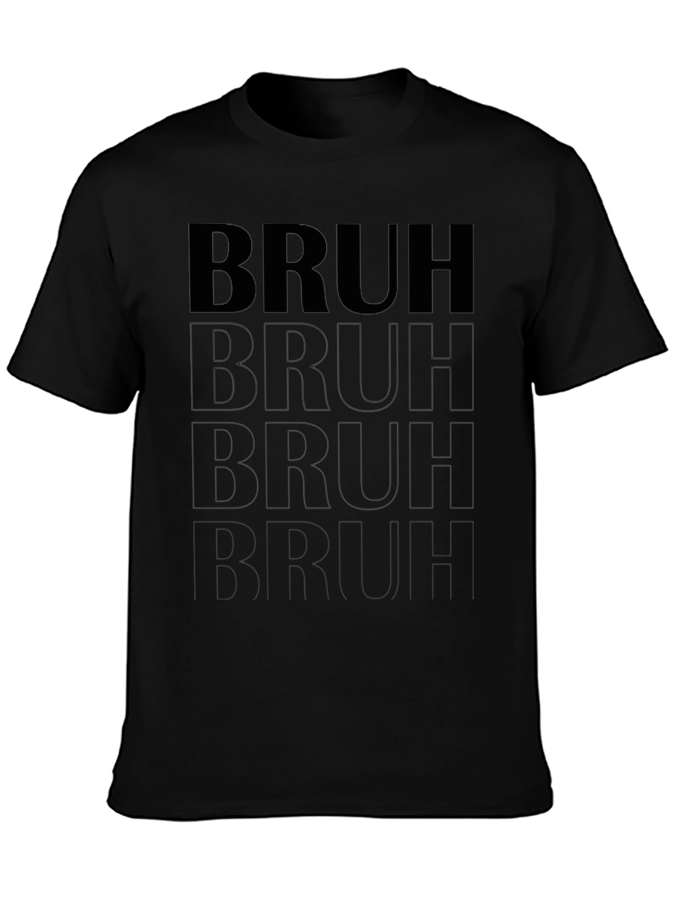 Mens Bruh Graphic T-Shirt - Casual Black Tee