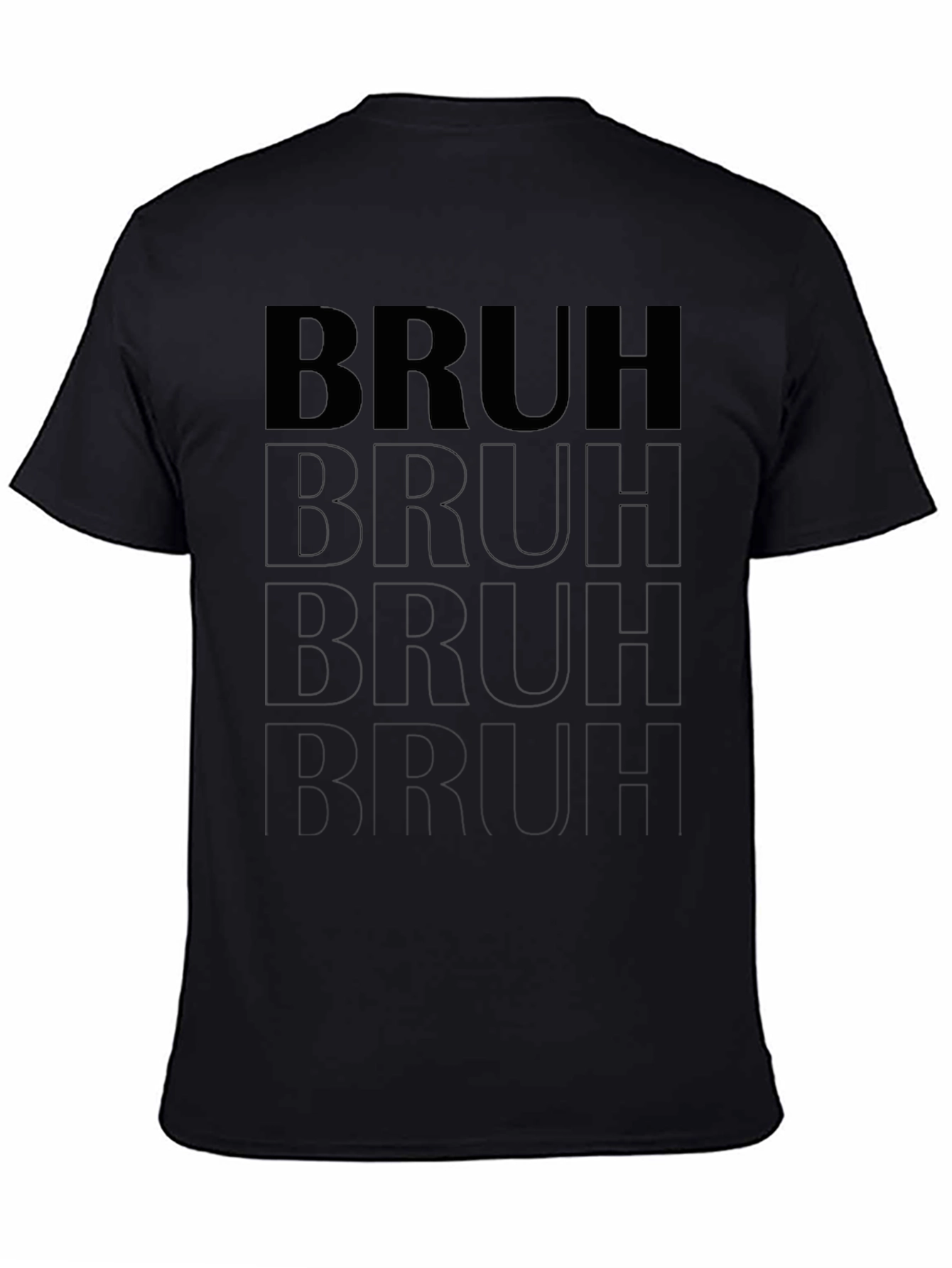 Mens Bruh Graphic T-Shirt - Casual Black Tee