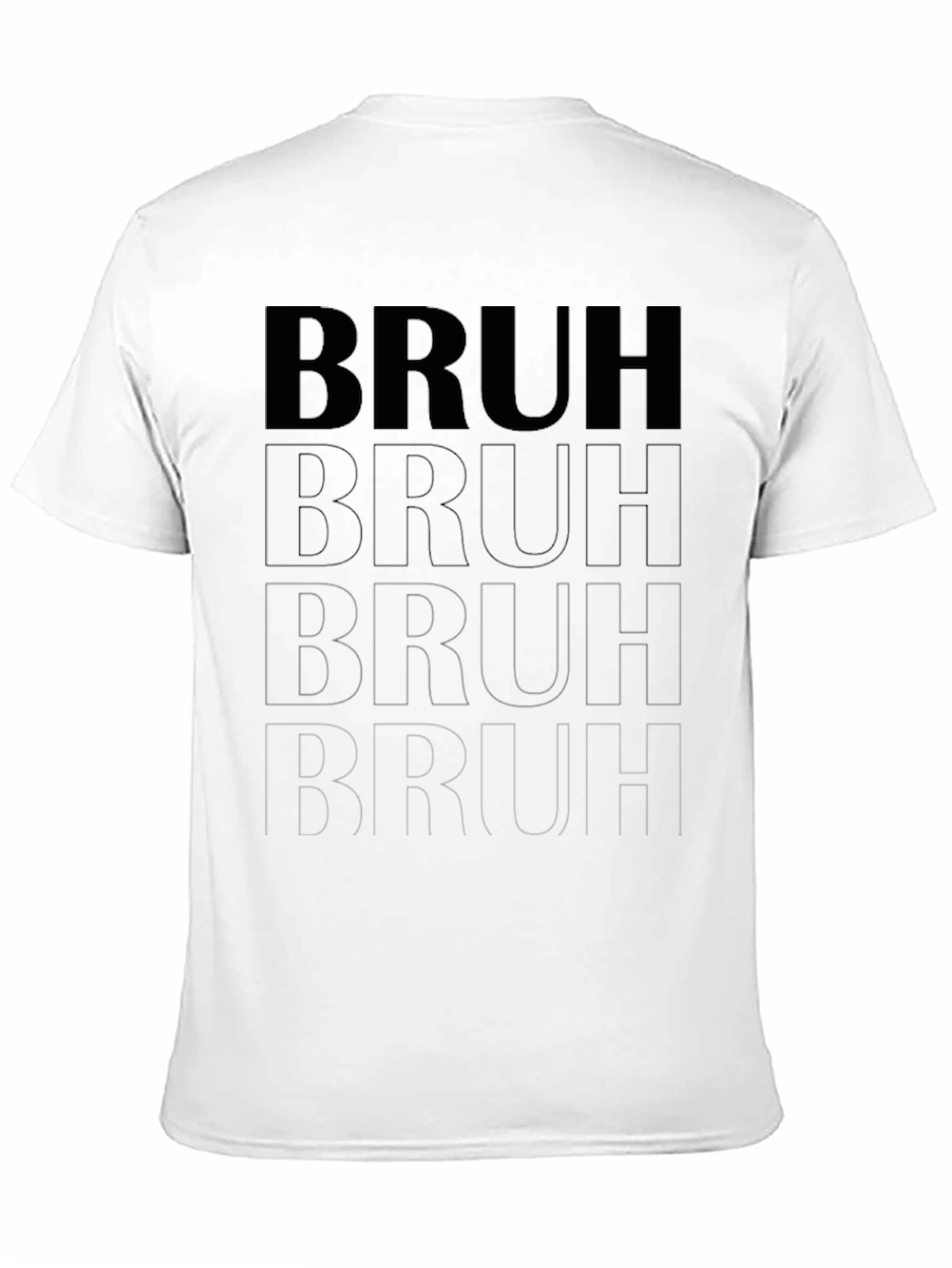 Mens Bruh Graphic T-Shirt - Casual Black Tee