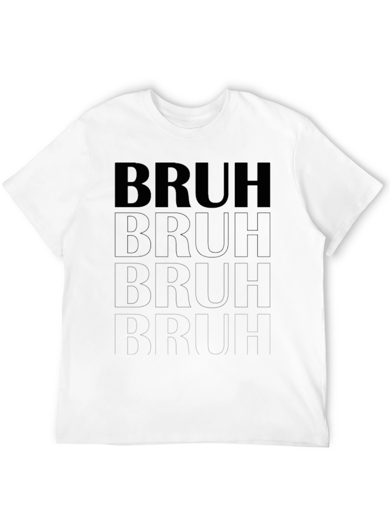 Mens Bruh Graphic T-Shirt - Casual Black Tee