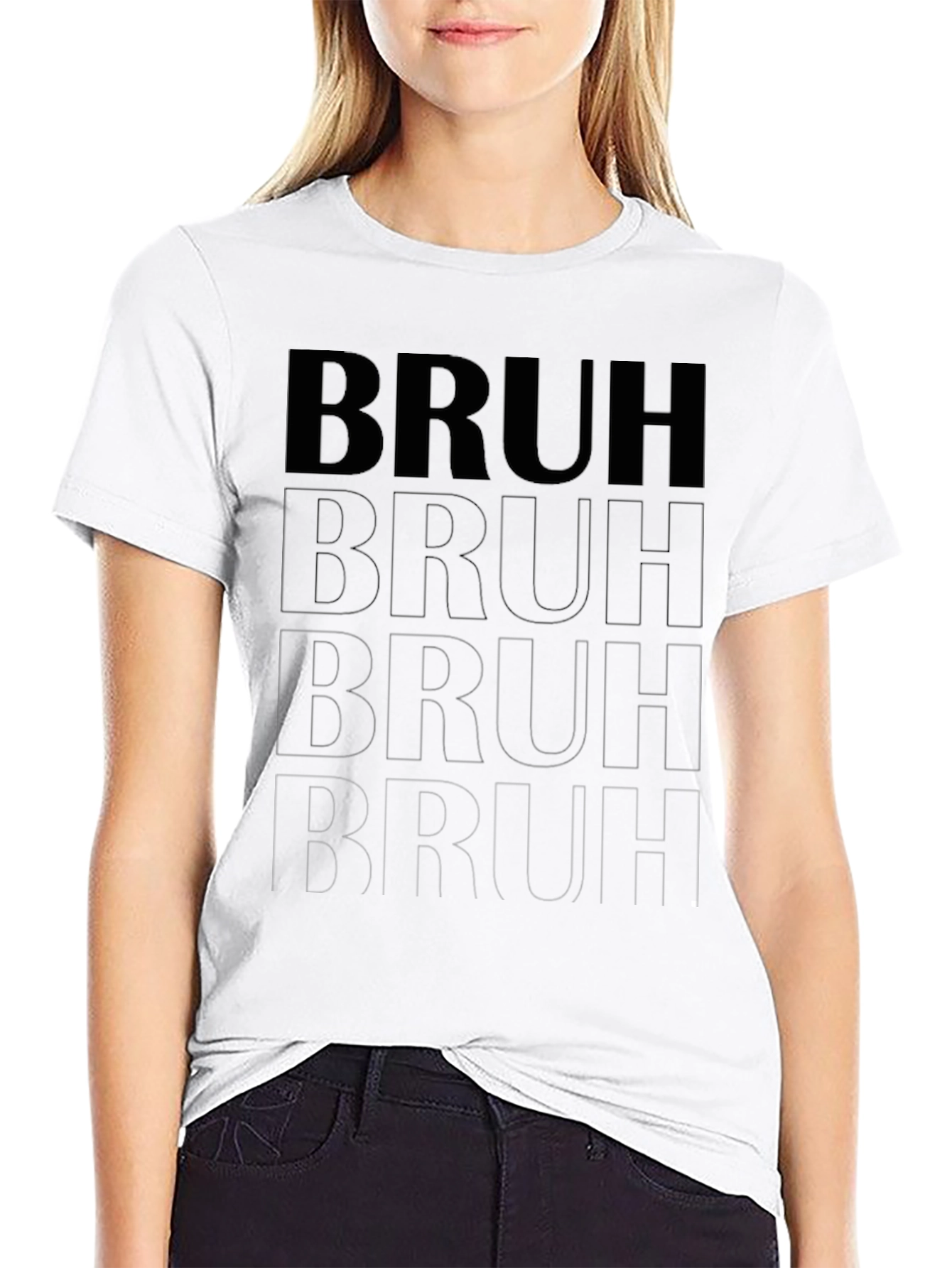 Mens Bruh Graphic T-Shirt - Casual Black Tee