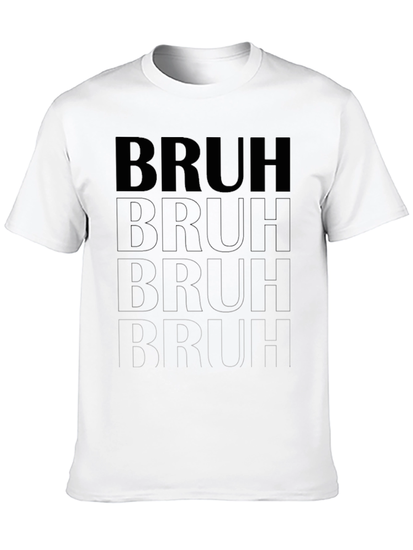 Mens Bruh Graphic T-Shirt - Casual Black Tee