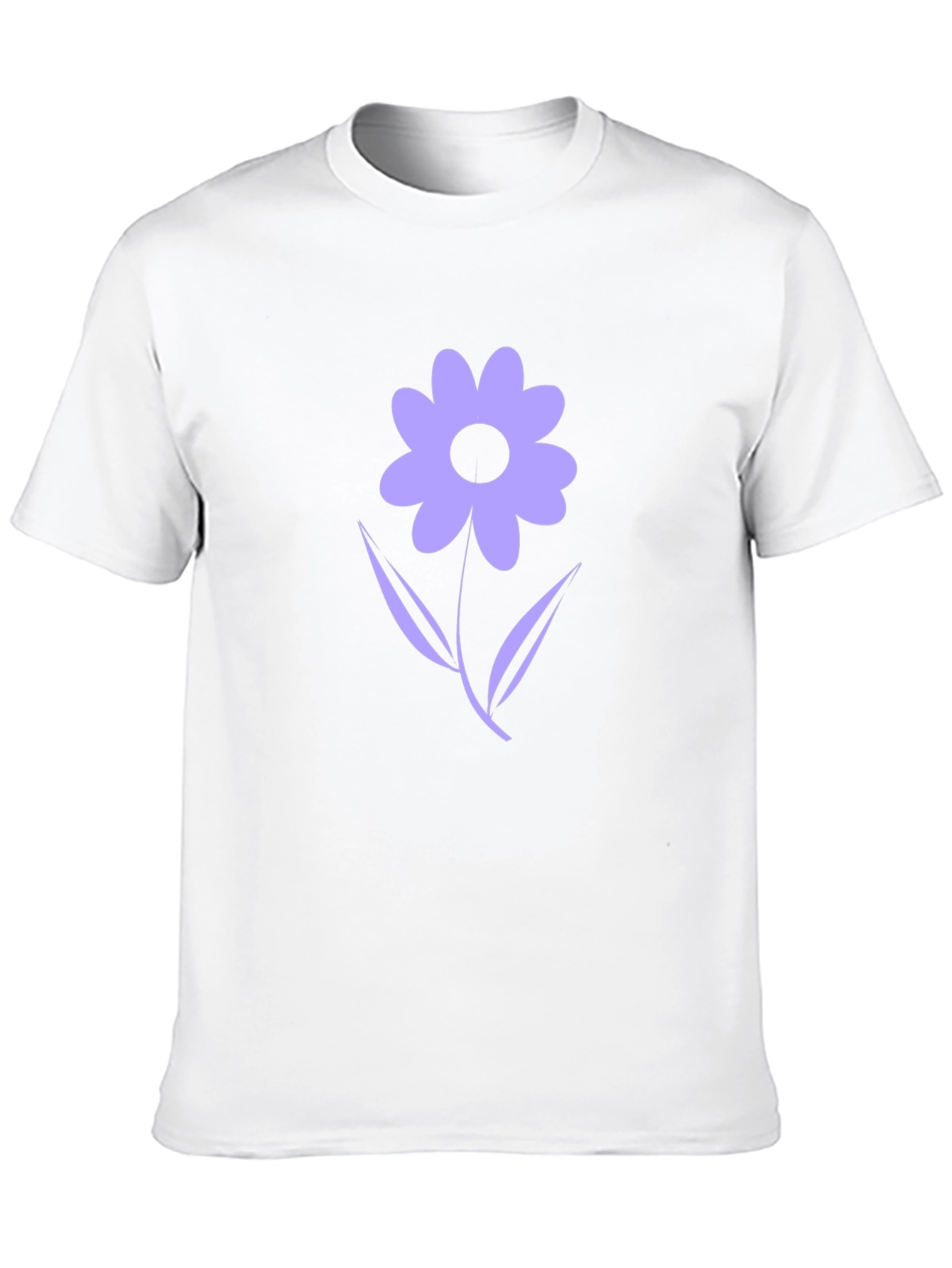 Black T-Shirt with Purple Flower Graphic