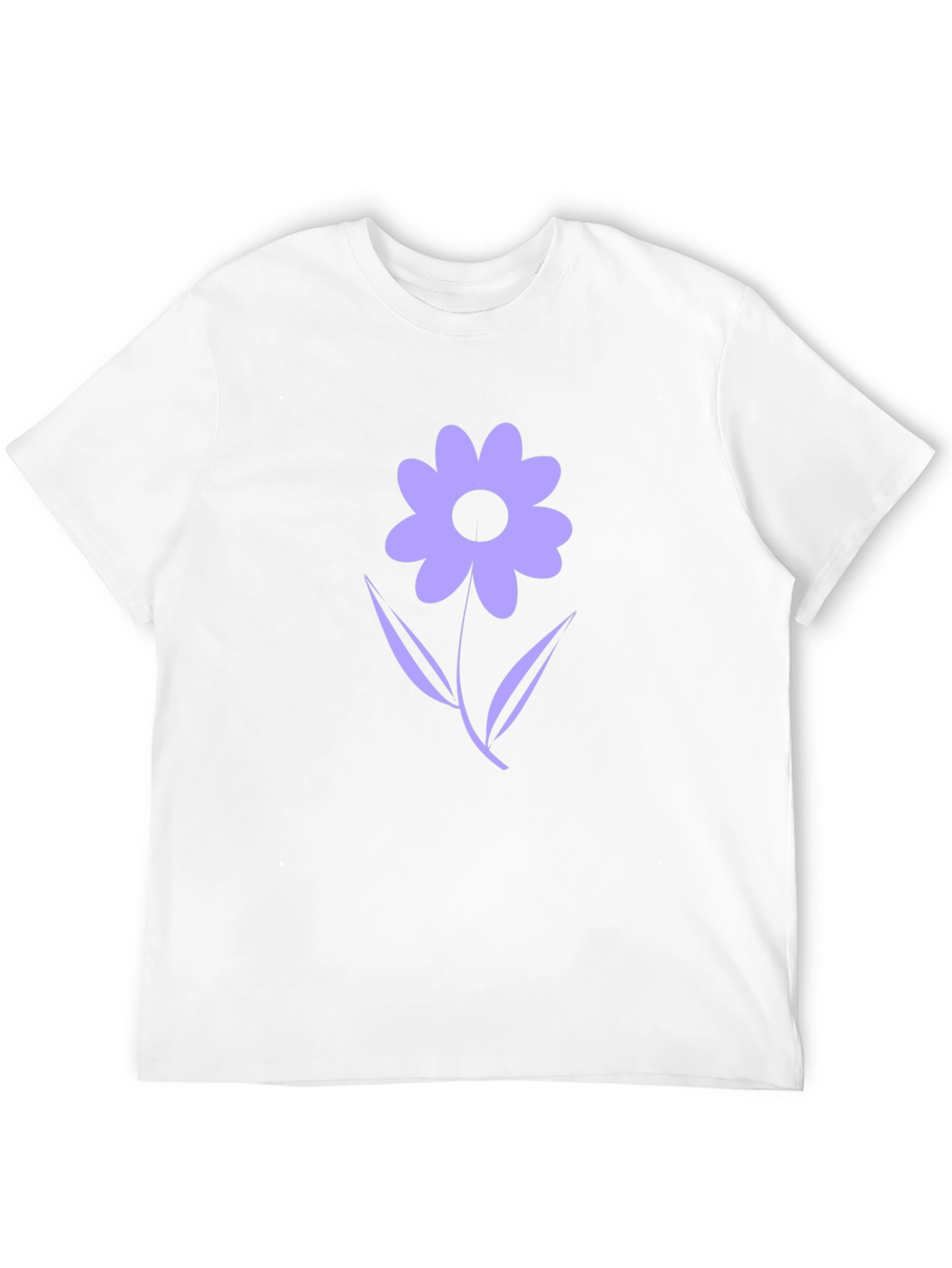 Black T-Shirt with Purple Flower Graphic