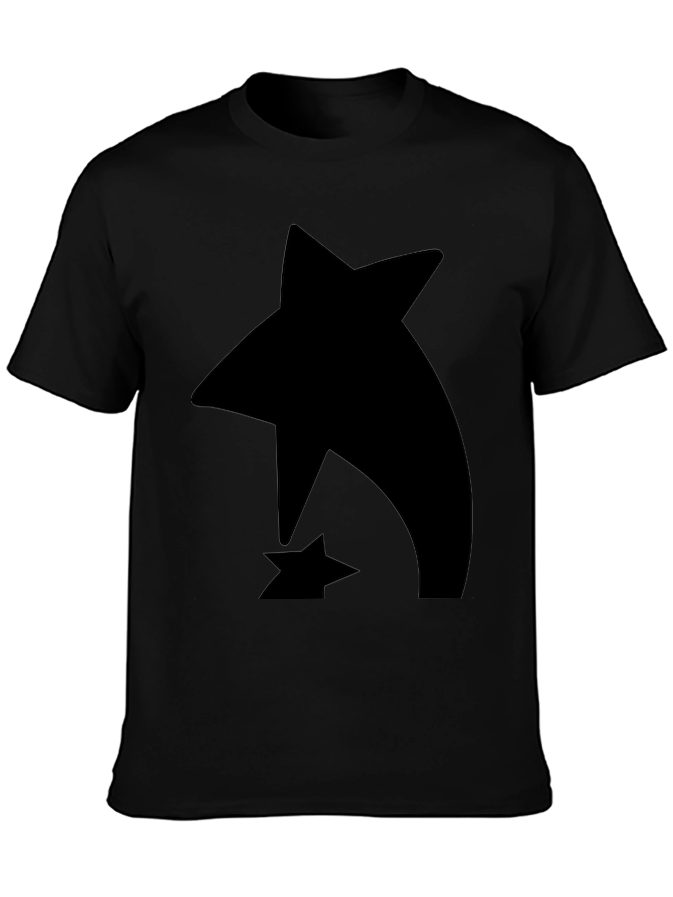 Abstract Star Graphic Black T-Shirt