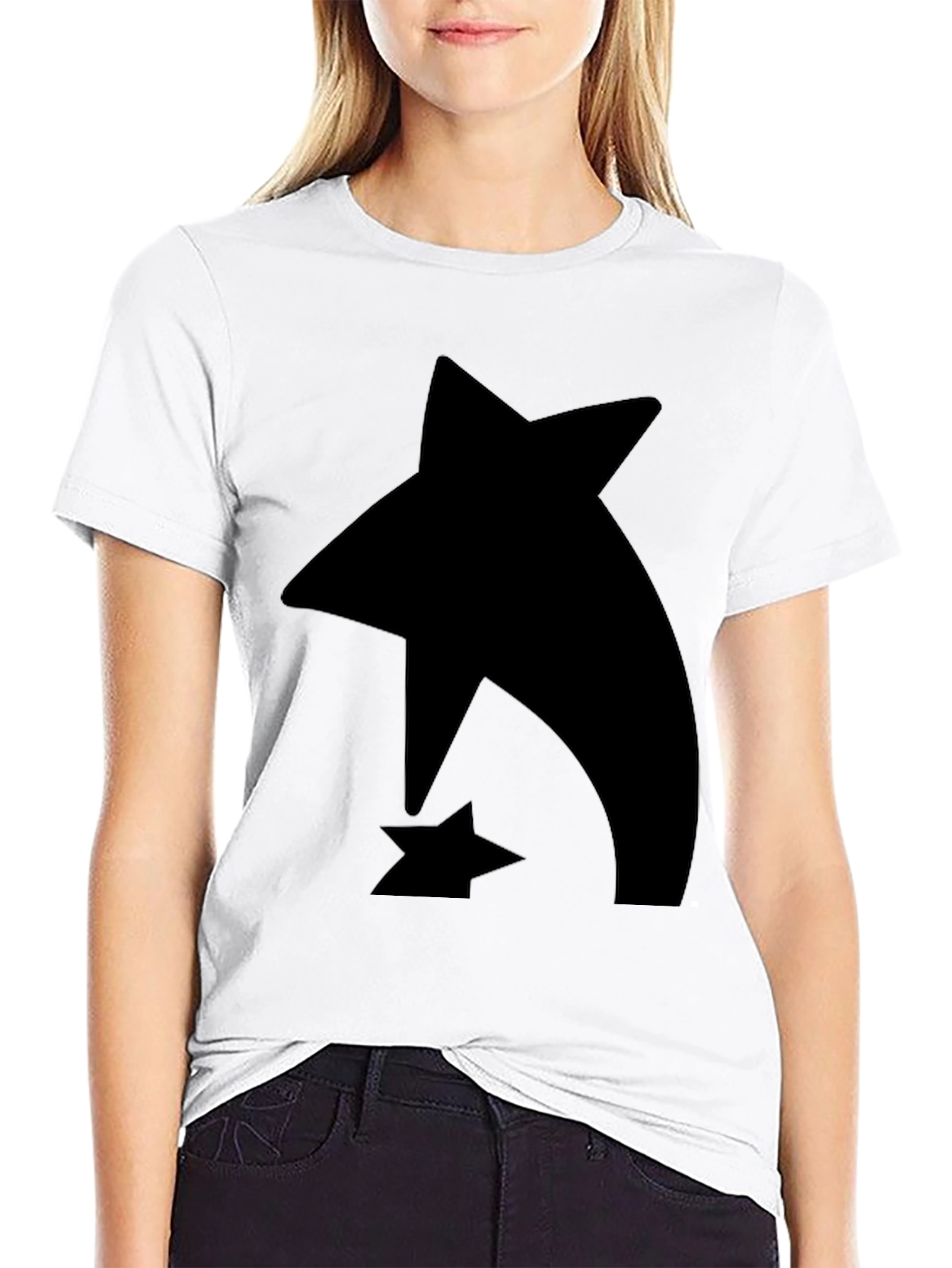 Abstract Star Graphic Black T-Shirt
