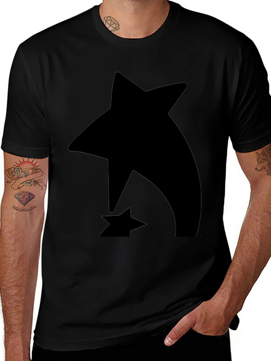Abstract Star Graphic Black T-Shirt