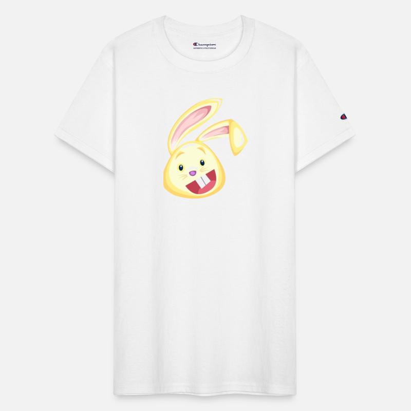 A bunny with long ears. The happy rabbit