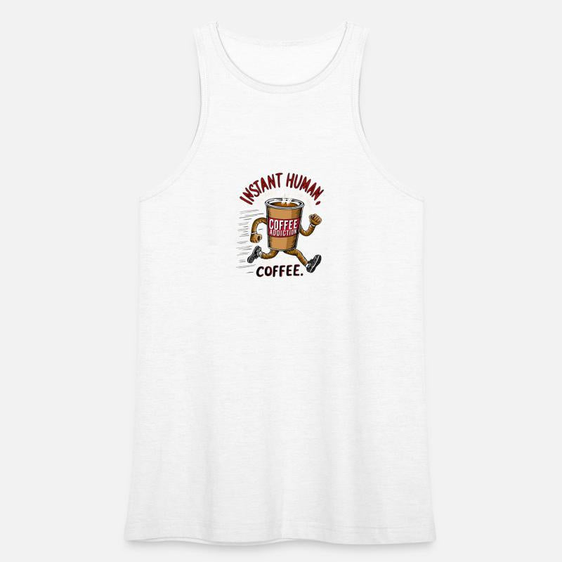 A coffee cup with arms and legs running