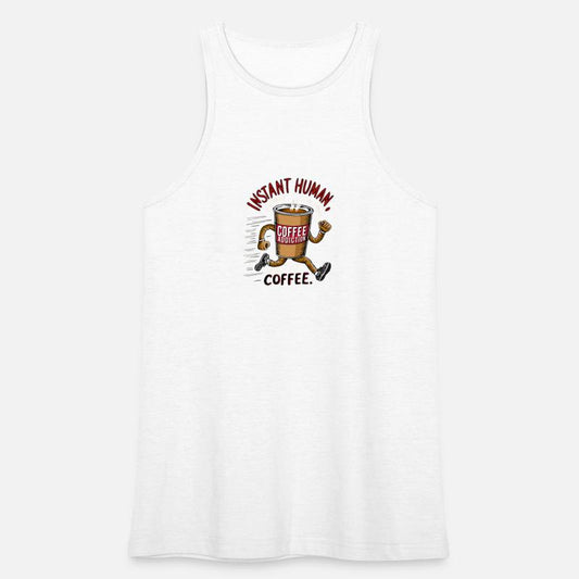 A coffee cup with arms and legs running