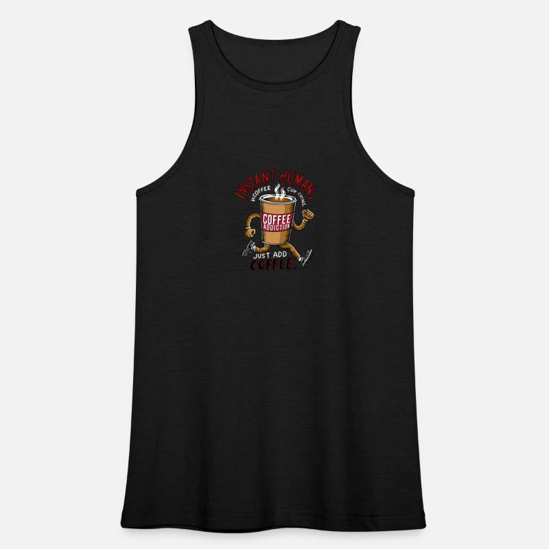 A coffee cup with arms and legs running