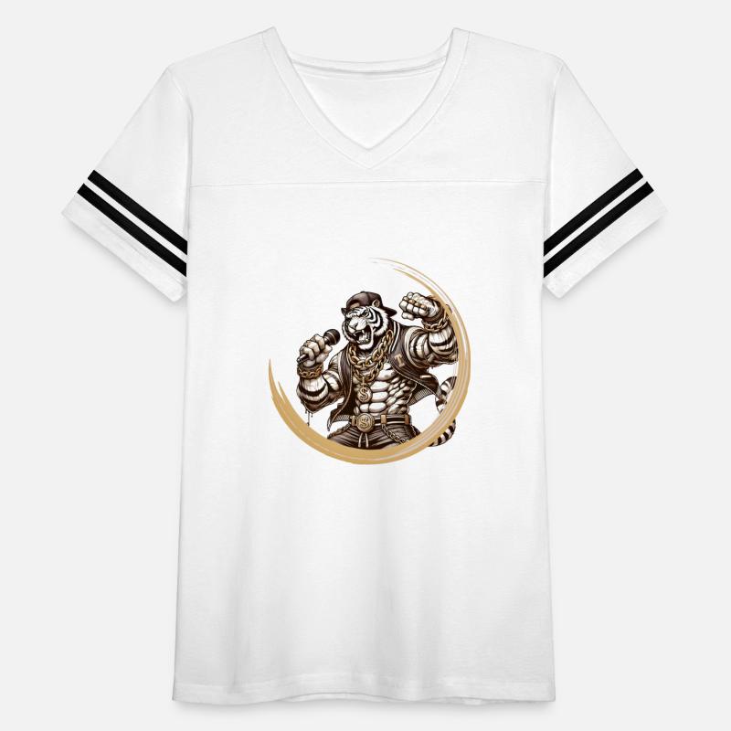 A muscular tiger as a rapper, energy and style