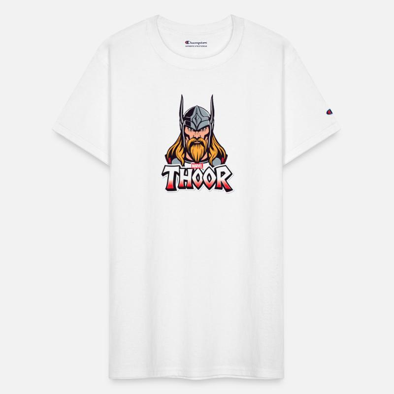 a stylized illustration of Thor from Marvel Comics