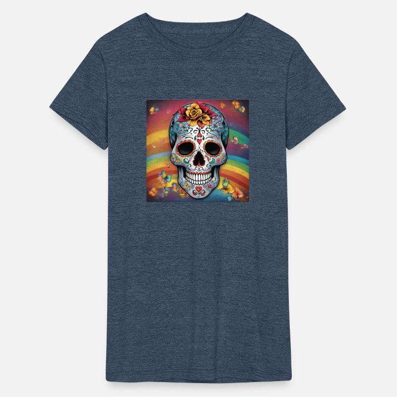 A Sugar Skull pastel colors & Rainbow