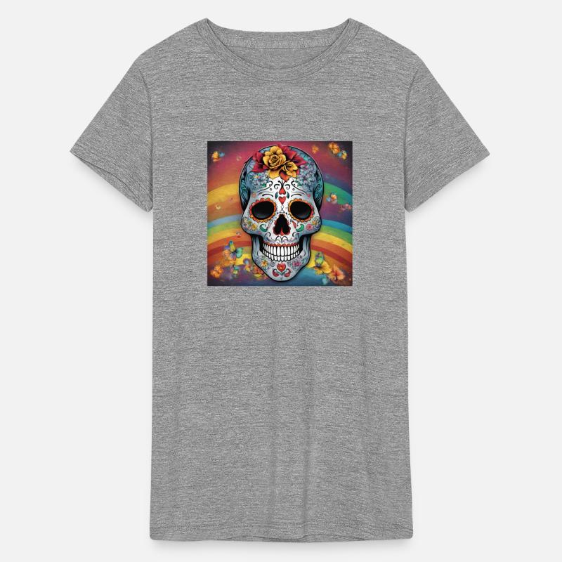 A Sugar Skull pastel colors & Rainbow
