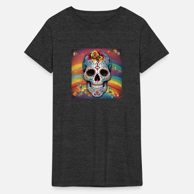 A Sugar Skull pastel colors & Rainbow
