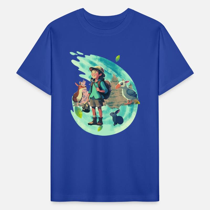 A Young adventure with several animals