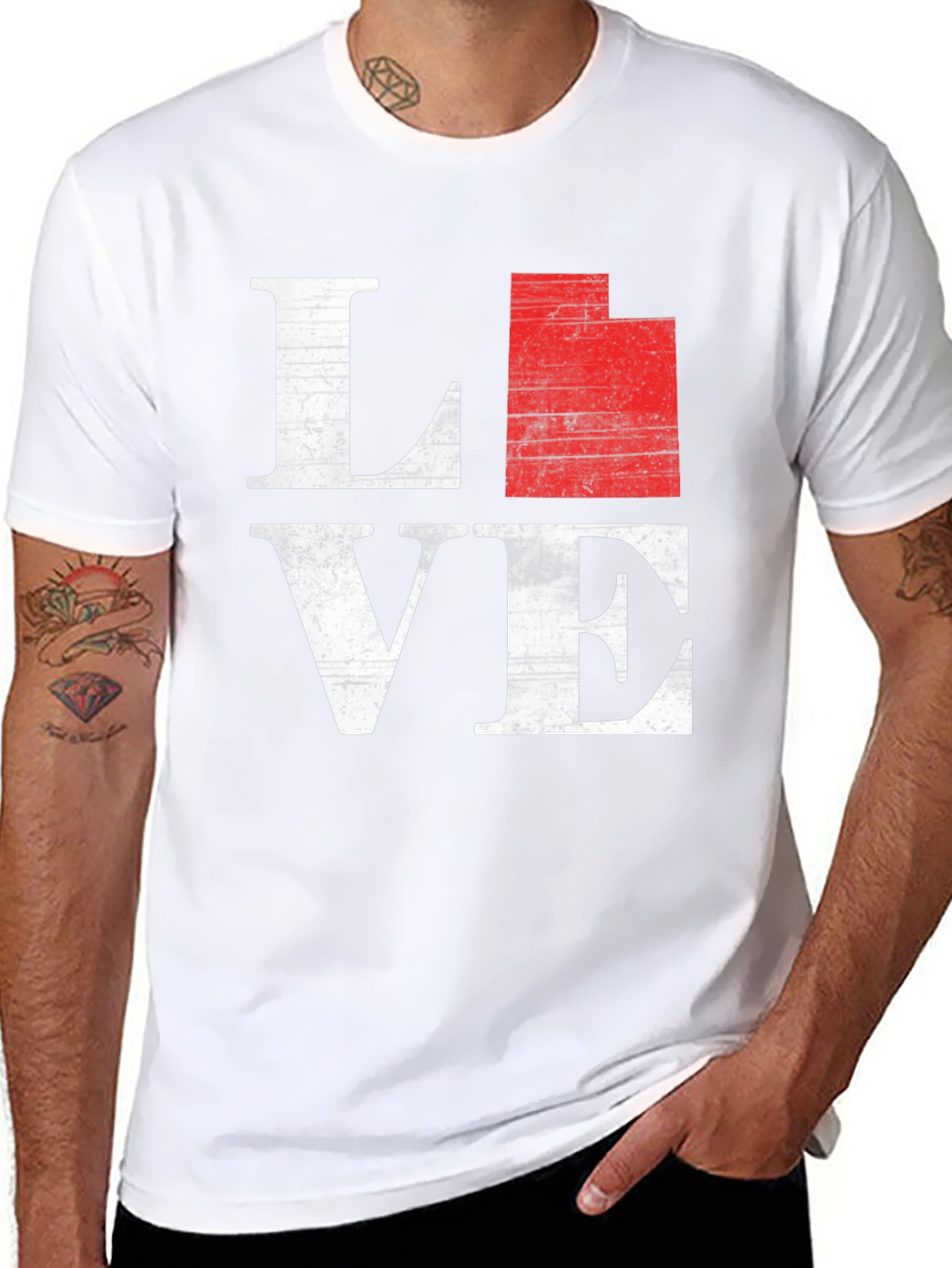 Utah State Love T-Shirt - Distressed Graphic Tee