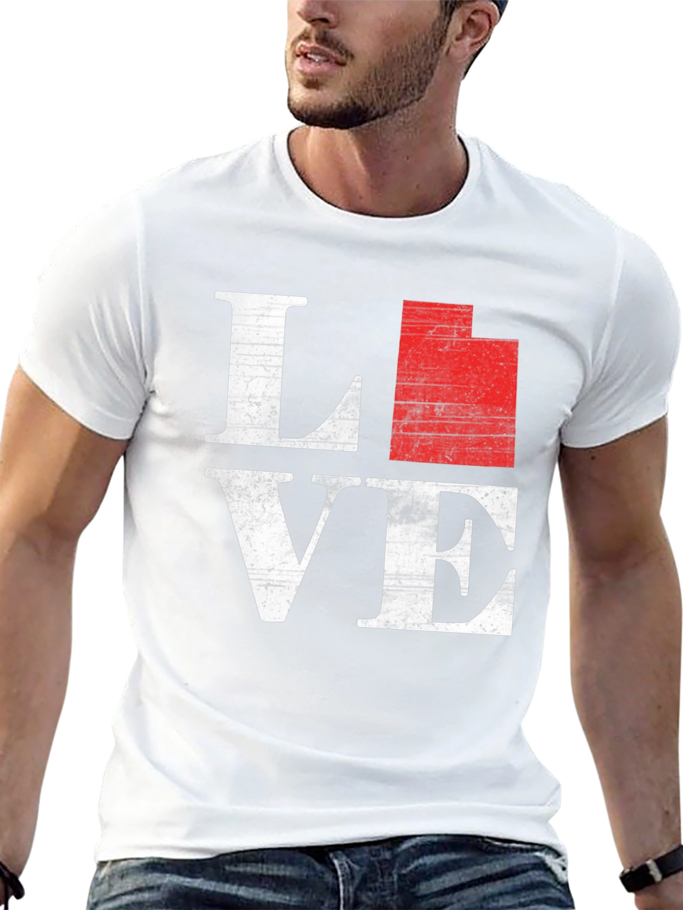 Utah State Love T-Shirt - Distressed Graphic Tee