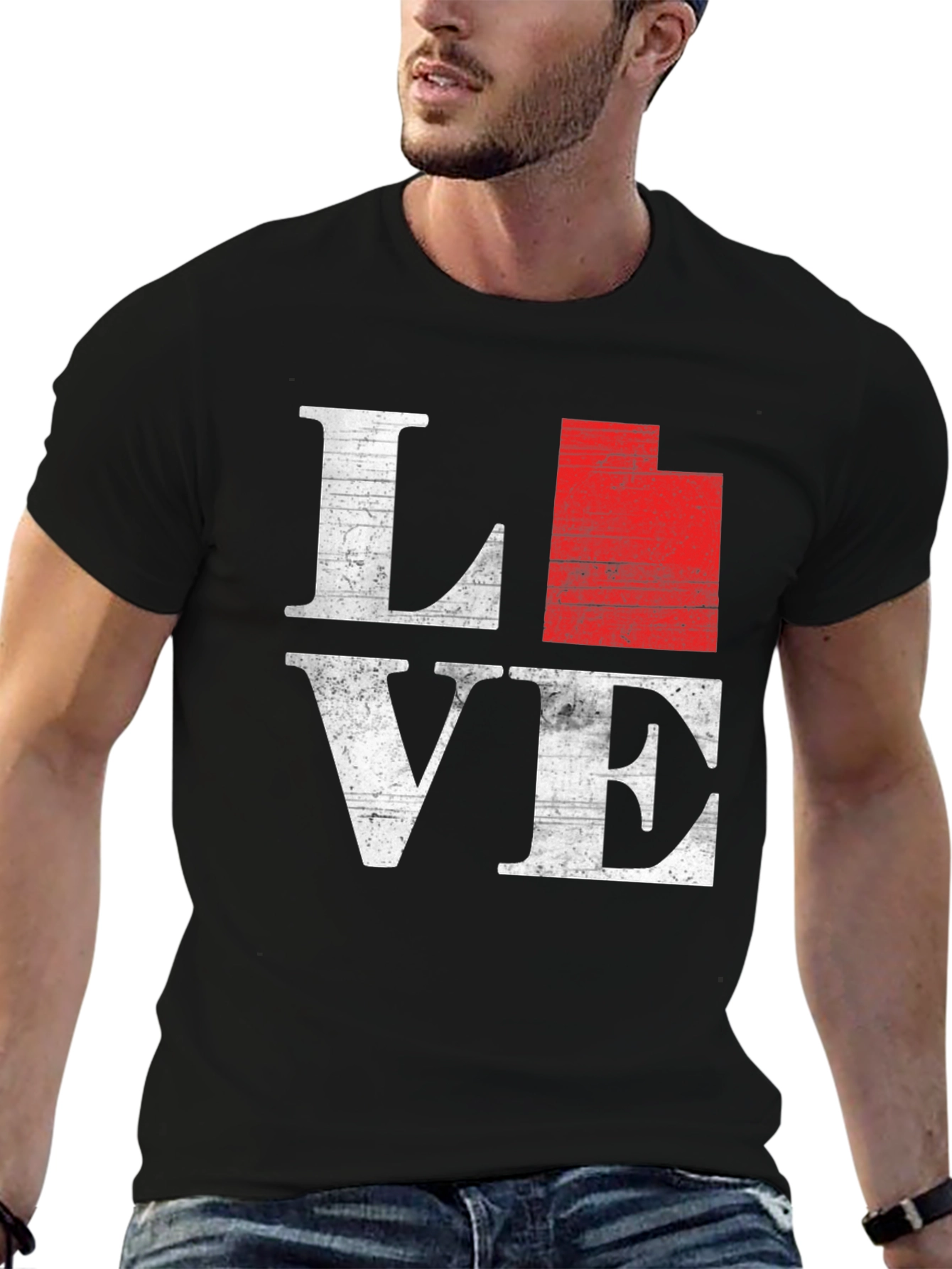Utah State Love T-Shirt - Distressed Graphic Tee
